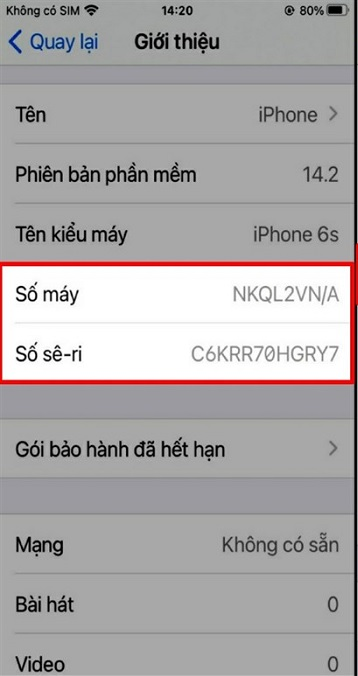 thông qua số IMEI